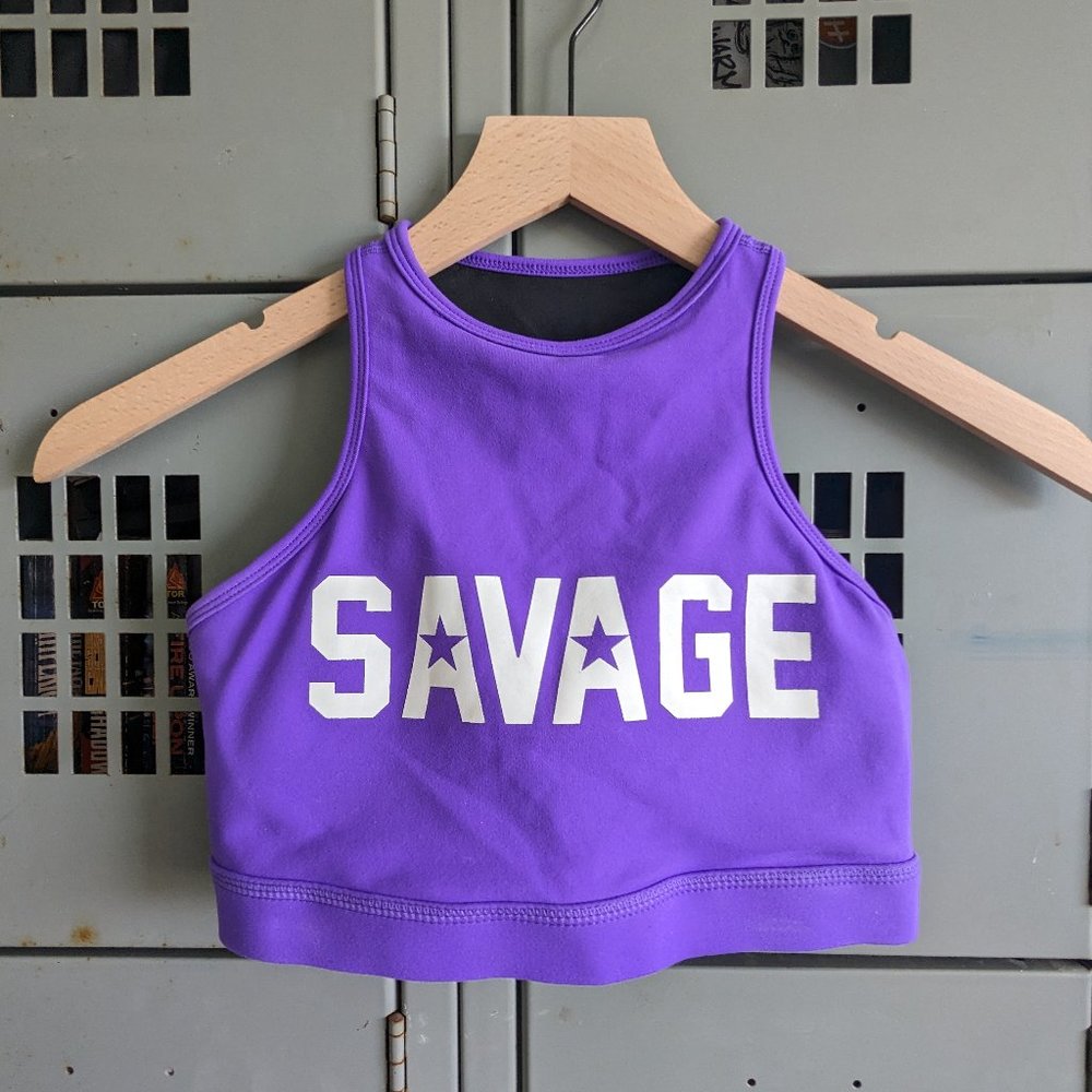 Savage Barbell Purple RacerBack Sports Bra XS